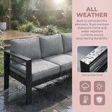 Kiss the Water Outdoor Couch Aluminum Patio Furniture Sofa - Photo 6