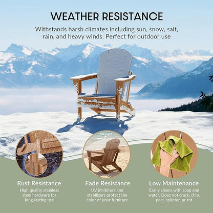 WestinTrends Malibu Malibu Outdoor Folding Poly Adirondack Chair (Set of 8), Teak