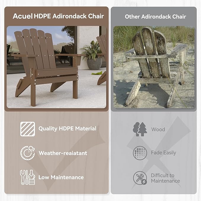 Adirondack Chairs, Folding Chairs Set of 4 - Photo 6