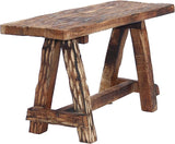 The Urban Port Wooden Garden Patio Bench with Retro Etching, Cappuccino Brown - Photo 6