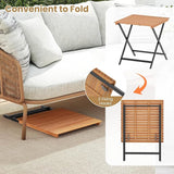 Tangkula 28-Inch Acacia Wood Patio Dining Table, Square Foldable Outdoor Table with Slatted Tabletop - Photo 8