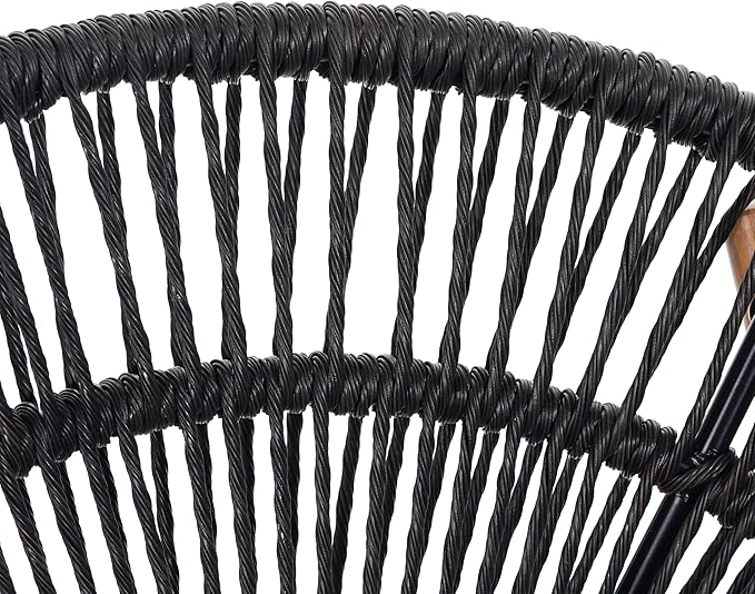 Merax Outdoor Wicker Papasan Chair, Rattan Patio Papasan Egg Lounge Chair with Cozy Cushion, Low Seat Round Chair for Backyard Balcony Garden Poolside, Sunroom Furniture, Easy Assembly, Grey