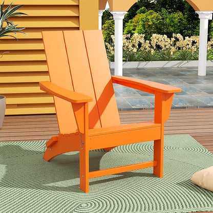 WestinTrends Ashore Modern Outdoor Folding Adirondack Chair, Orange