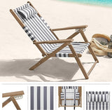 Lavish Home Beach Chair - Outdoor Weather-Resistant Wood Folding Chair with Backpack Straps - 4-Position Reclining Seat - Photo 8