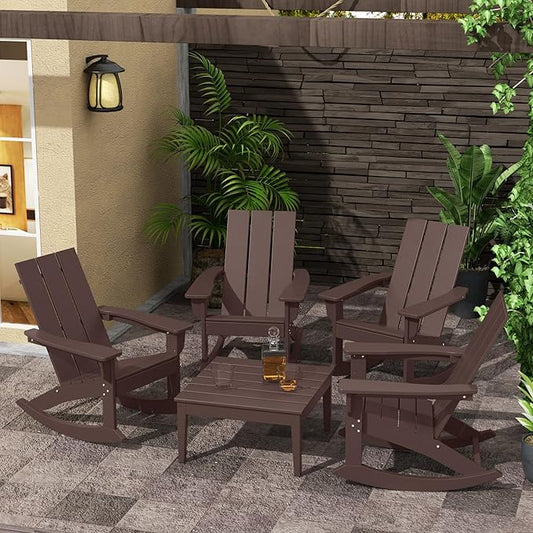 Costaelm Outdoor Side Tables for Patio, Small Patio Conversation Table Weather Resistant Coffee Table, Small Square Table Outdoor End Tables for Porch, Balcony, Poolside, Deck, Dark Brown