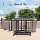 Domi Adjustable Patio Recliner Chair Metal Outdoor Lounge Chair with Flip Table Push Back, Adjustable Angle - Photo 9