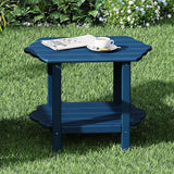 Small Outdoor Side Tables Modern 2-Tier Adirondack Table Rustic End Table HDPE Storage Shelf Industrial Corner - Photo 5