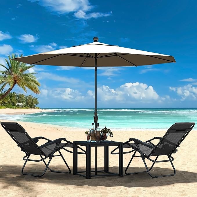 Yaheetech Zero Gravity Recliners Outdoor Adjustable Folding Reclining Lounge Chairs w/Pillows - Photo 7