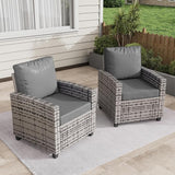2 Pieces Patio Furniture Set, Outdoor Wicker Chairs Set of 2, All Weather High Back Rattan Chairs - Photo 3