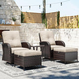Joyside Wicker Patio Furniture Set, 5 Piece Outdoor Furniture Set with Thickened Cushions, High Back, Deep Seating - Photo 1