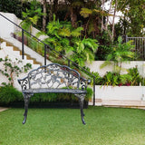 Cast Aluminium Outdoor Bench, Rose Garden Bench for Patio,Park,Lawn,Yard (Bronze) - Photo 5