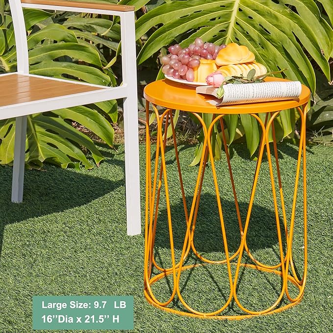 Y&M Patio Side Table, Indoor End Tables for Bedroom, Set of 3 Stacking Coffee Table for Living Room - Photo 3