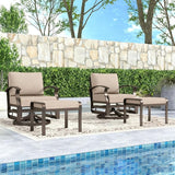 Gotland 4 Piece Patio Set, Metal Outdoor Swivel Chairs Set of 2 with 2 Ottoman 5.1’’ High-Resilience Seat Cushions - Photo 9