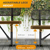 Heavy-Duty Outdoor Metal Bench, Thermoplastic-Coated, Surface, Weatherproof, Commercial-Grade for Parks, Gardens, Patios - Photo 7