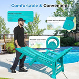 nalone Outdoor Chaise Lounge Chair Set of 2 with Wheels & Cup Holder - Photo 5