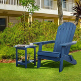 Double Adirondack Outdoor Side Table Weather Resistant, Outdoor Rectangular Patio End Table for Adirondack Chair - Photo 7