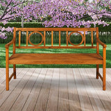 Eyely HNB104A Giana 51.2" 3-Seat Circle-Back 600-Lbs Support Acacia Wood Outdoor Garden Patio Bench for Garden, Lawn - Photo 4