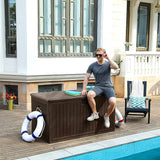 YITAHOME 230 Gallon Large Deck Box with Divider & Side Handles, Outdoor Double-Wall Storage for Patio Furniture Cushions - Photo 9