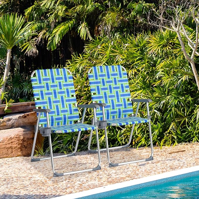 VINGLI Aluminum Patio Lawn Chairs Folding 1 Pack with Detachable Cup Holder - Photo 8