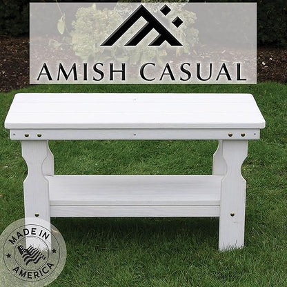 Amish Casual Heavy Duty Pressure Treated Wood Coffee Table in Semi-Solid White Stain - Crafted from Solid Pine by Amish Craftsmen in The USA