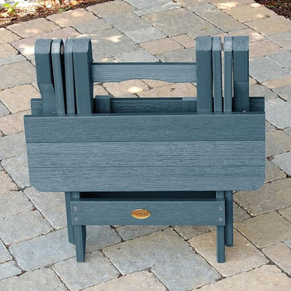 highwood Classic Westport Adirondack Chairs with Side Table, Nantucket Blue