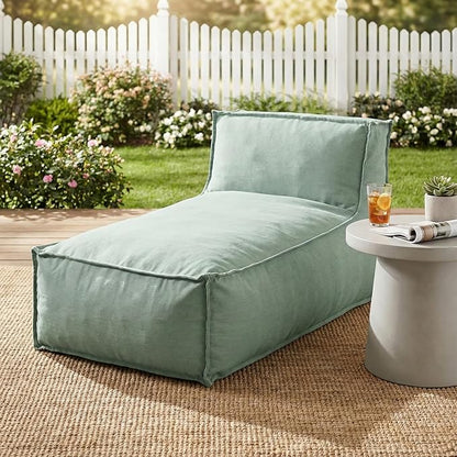 Christopher Knight Home Natty Bean Bag Chair, Fabric Bean Bag Chairs for Adults and Kids, Comfy Reading Chair, Lounge Sofa with Armrest, Indoor/Outdoor Spaces Memory Foam Bean Bag Chair, Mint