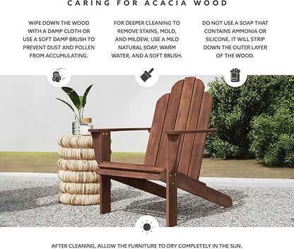 Linon Home Dcor Home Decor Teak Wood Stock Chair, 30.4" wx37.6 dx37.8 h, Stain
