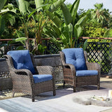 Rilyson Outdoor Wicker Patio Chairs Set of 2: High Back, Deep Seating, Wide Armrest, Thick Comfort Cushions - Photo 2