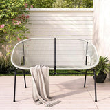 GDFStudio Patio Loveseat All-Weather Rattan 2 Seater Sofa Outdoor Patio Furniture Set for Balcony Poolside Backyard - Photo 1