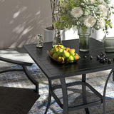 VICLLAX Small Square Outdoor Patio Table, All Weather Metal Outdoor Dining for Lawn Garden - Photo 4