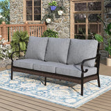 Patio Furniture Sofa, 3-Seat Patio Sofa Steel Frame Outdoor Sectional Couch with Deep Seating and 5.75” Cushions for - Photo 1