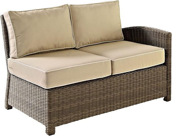Crosley Furniture Bradenton Outdoor Sectional Right Side Loveseat, 2-Person Wicker Patio Couch for Deck - Photo 1
