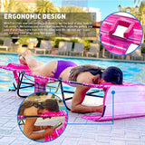 EasyGo Product FLIP Face Down Tanning Beach Chair Lounger with Face & Arm Holes - Polyester Material – Multiple - Photo 6