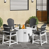 Tall Adirondack Chair Set of 4, Eco-Friendly Recycled Stylish Patio Bar Stools & Heavy Duty Lifeguard Chair - Photo 6
