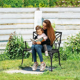 Outdoor Garden Bench, 38" Outdoor Aluminum Garden Bench, Waterproof Patio Bench, Metal Steel Bench - Photo 7
