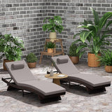 Outdoor Lounge Chairs Set of 2, Wicker Chaise Lounge Chair Pool Chaise Lounge - Photo 3