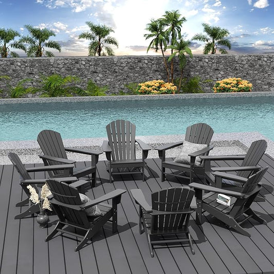 WestinTrends Dylan Outdoor Adirondack Chair (Set of 8), Gray