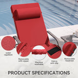 3 Pieces Patio Chaise Lounge Set Outdoor PE Rattan Armrest Lounge Chair Adjustable Backrest Reclining Chair with - Photo 6