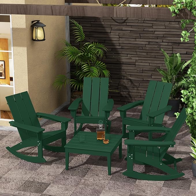 Costaelm Outdoor Side Tables for Patio, Small Patio Conversation Table Weather Resistant Coffee Table, Small Square Table Outdoor End Tables for Porch, Balcony, Poolside, Deck, Dark Green