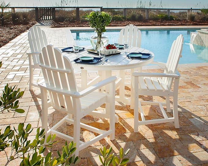 POLYWOOD® Classic Adirondack Dining Set, Tangerine/White