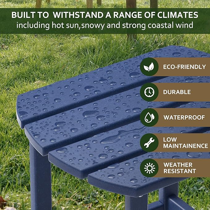 TORVA Patio Adirondack Side Table, Outdoor End Tables All-Weather Resistant HDPE Humidity-Proof Long Time Use for Deck - Photo 3