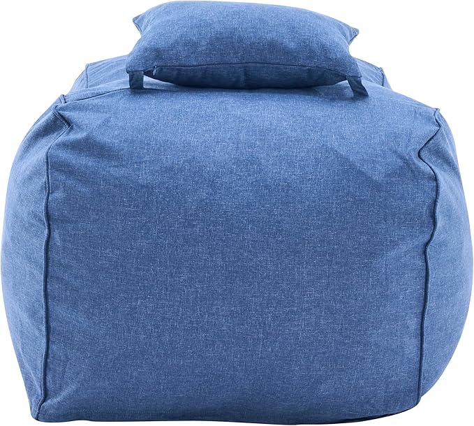 Christopher Knight Home Morton Outdoor Bean Bag Chair Set of 2, Fabric Bean Bag Chair for Adults and Kids, Indoor/Outdoor Sun Lounger with Headrest, Patio Chaise Lounge Chair Set of 2, Navy Blue