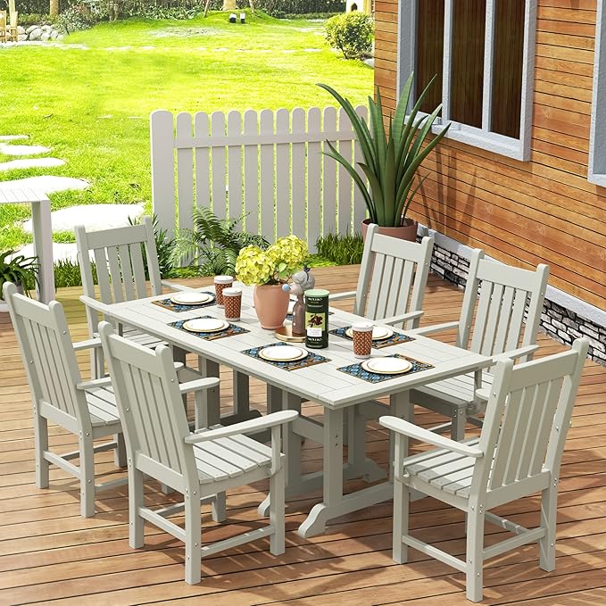 WestinTrends Malibu Classic Outdoor Dining Chairs with Arms, All Weather Poly Lumber Adirondack Patio Chairs Restaurant Bistro Chairs Support 350 LBS, Arched Backrest and Curved Seat, Sand