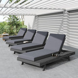 espidoo Adjustable Outdoor Chaise Lounge: 4-Position Reclining Chaise with Breathable Slats - Acacia Wood Frame & 4" - Photo 8
