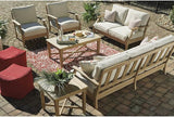 Signature Design by Ashley Clare View Outdoor Patio Sofa, 4 Throw Pillows, Nuvella Weather Resistant Fabric - Photo 5