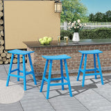 Costaelm All-Weather Bar Stools Set of 3, 29" Height Outdoor Bar Stools, Adirondack Poly Patio Bar Stool for Patio, Deck - Photo 6