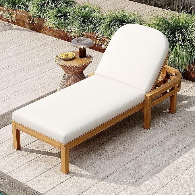Outdoor Chaise Lounge Chair Set of 2, Patio Chaise Lounge Recliner with Adjustable Backrest - Photo 5