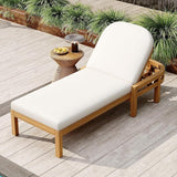 LUMISOL Acacia Wood Outdoor Chaise Lounge - Photo 2