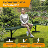 Heavy-Duty Outdoor Metal Bench, Thermoplastic-Coated, Portable, Weatherproof, Commercial-Grade for Parks, Gardens - Photo 4