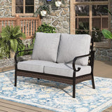 Patio Furniture Sofa, Love-Seat Patio Sofa Steel Frame Outdoor Sectional Couch with Deep Seating and 5.75” Cushions for - Photo 1